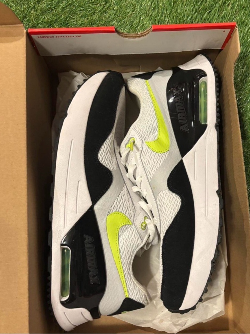 NIKE AIR MAX SYSTM White Black Volt Running Sneakers